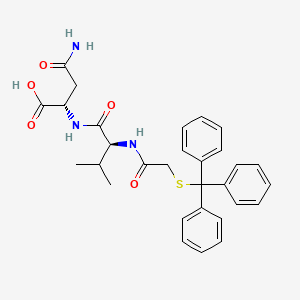 molecular formula C30H33N3O5S B14220698 N-{[(Triphenylmethyl)sulfanyl]acetyl}-L-valyl-L-asparagine CAS No. 823803-07-2