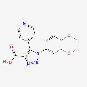 molecular formula C16H12N4O4 B1422070 1-(2,3-dihydro-1,4-benzodioxin-6-yl)-5-(pyridin-4-yl)-1H-1,2,3-triazole-4-carboxylic acid CAS No. 1326893-82-6