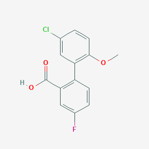 molecular formula C14H10ClFO3 B1422071 2-(5-Chloro-2-methoxyphenyl)-5-fluorobenzoic acid CAS No. 1178334-17-2
