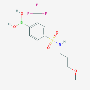 molecular formula C11H15BF3NO5S B1422082 4-(N-(3-Methoxypropyl)sulfamoyl)-2-trifluoromethylphenylboronic acid CAS No. 1402238-35-0