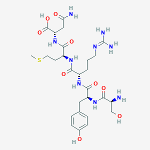 molecular formula C27H43N9O9S B14220844 L-Seryl-L-tyrosyl-N~5~-(diaminomethylidene)-L-ornithyl-L-methionyl-L-asparagine CAS No. 827301-09-7