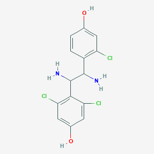 molecular formula C14H13Cl3N2O2 B14220866 Phenol, 3,5-dichloro-4-[1,2-diamino-2-(2-chloro-4-hydroxyphenyl)ethyl]- CAS No. 827299-52-5