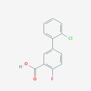 molecular formula C13H8ClFO2 B1422088 5-(2-Chlorophenyl)-2-fluorobenzoic acid CAS No. 1184837-79-3