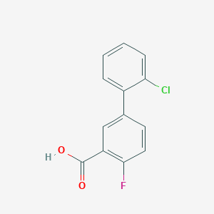 molecular formula C13H8ClFO2 B1422088 2'-氯-4-氟-[1,1'-联苯]-3-羧酸 CAS No. 1184837-79-3