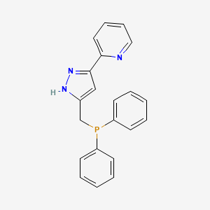 molecular formula C21H18N3P B14220916 diphenyl-[(3-pyridin-2-yl-1H-pyrazol-5-yl)methyl]phosphane CAS No. 827623-71-2