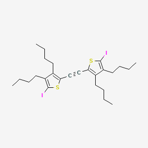 molecular formula C26H36I2S2 B14220919 Thiophene, 2,2'-(1,2-ethynediyl)bis[3,4-dibutyl-5-iodo- CAS No. 565186-15-4