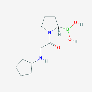 molecular formula C11H21BN2O3 B1422092 (2S)-1-[2-(Cyclopentylamino)acetyl]pyrrolidine-2-boronic acid CAS No. 852329-53-4