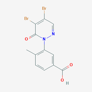 molecular formula C12H8Br2N2O3 B14220924 3-(4,5-Dibromo-6-oxopyridazin-1(6h)-yl)-4-methylbenzoic acid CAS No. 830326-26-6