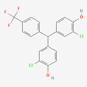 molecular formula C20H13Cl2F3O2 B14220976 Phenol, 4,4'-[[4-(trifluoromethyl)phenyl]methylene]bis[2-chloro- CAS No. 646504-77-0