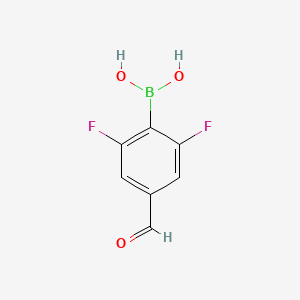 molecular formula C7H5BF2O3 B1422098 (2,6-Difluoro-4-formylphenyl)boronic acid CAS No. 871125-93-8