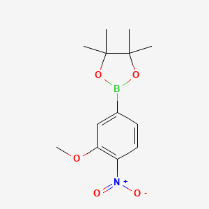molecular formula C13H18BNO5 B1422101 2-(3-Methoxy-4-nitrophenyl)-4,4,5,5-tetramethyl-1,3,2-dioxaborolane CAS No. 755026-96-1