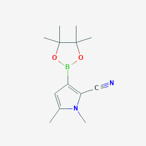 B1422102 1,5-Dimethyl-3-(4,4,5,5-tetramethyl-1,3,2-dioxaborolan-2-yl)-1H-pyrrole-2-carbonitrile CAS No. 863868-49-9