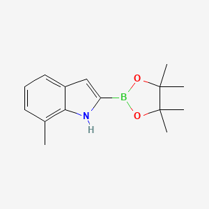 molecular formula C15H20BNO2 B1422106 7-Methyl-2-(4,4,5,5-tetramethyl-1,3,2-dioxaborolan-2-yl)-1H-indole CAS No. 912331-68-1