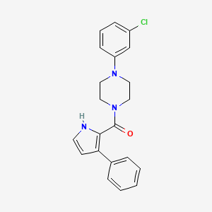 molecular formula C21H20ClN3O B14221126 Piperazine, 1-(3-chlorophenyl)-4-[(3-phenyl-1H-pyrrol-2-yl)carbonyl]- CAS No. 802052-62-6