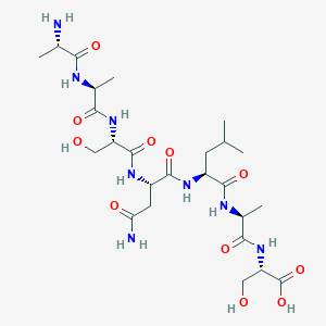 molecular formula C25H44N8O11 B14221178 L-Alanyl-L-alanyl-L-seryl-L-asparaginyl-L-leucyl-L-alanyl-L-serine CAS No. 719271-54-2