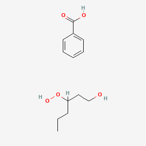 molecular formula C13H20O5 B14221247 Benzoic acid;3-hydroperoxyhexan-1-ol CAS No. 830345-27-2