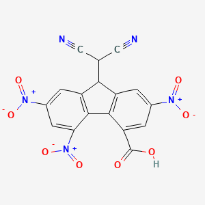 molecular formula C17H7N5O8 B14221303 9-(Dicyanomethyl)-2,5,7-trinitro-9H-fluorene-4-carboxylic acid CAS No. 566921-38-8