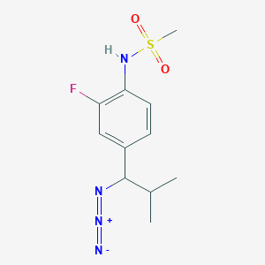 molecular formula C11H15FN4O2S B14221316 N-[4-(1-Azido-2-methylpropyl)-2-fluorophenyl]methanesulfonamide CAS No. 824937-76-0