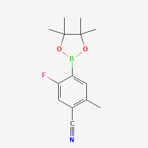 molecular formula C14H17BFNO2 B1422132 5-氟-2-甲基-4-(4,4,5,5-四甲基-1,3,2-二氧杂硼环-2-基)苯甲腈 CAS No. 1192023-08-7