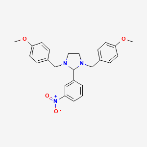 molecular formula C25H27N3O4 B14221336 Imidazolidine, 1,3-bis[(4-methoxyphenyl)methyl]-2-(3-nitrophenyl)- CAS No. 535994-63-9