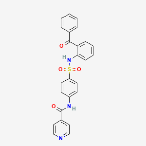 molecular formula C25H19N3O4S B14221355 N-{4-[(2-Benzoylphenyl)sulfamoyl]phenyl}pyridine-4-carboxamide CAS No. 827576-90-9