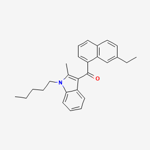 molecular formula C27H29NO B14221374 (7-ethylnaphthalen-1-yl)(2-methyl-1-pentyl-1H-indol-3-yl)methanone CAS No. 824960-71-6