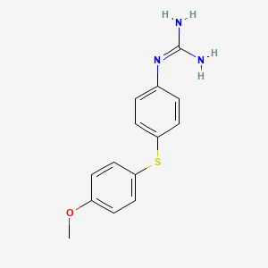 molecular formula C14H15N3OS B14221380 N''-{4-[(4-Methoxyphenyl)sulfanyl]phenyl}guanidine CAS No. 827610-24-2
