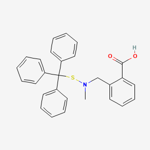 molecular formula C28H25NO2S B14221405 Benzoic acid, 2-[[methyl[(triphenylmethyl)thio]amino]methyl]- CAS No. 527705-18-6