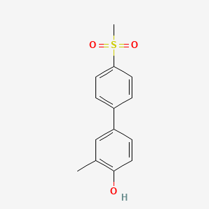 molecular formula C14H14O3S B1422146 2-Methyl-4-(4-methylsulfonylphenyl)phenol CAS No. 1261895-23-1