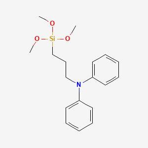 molecular formula C18H25NO3Si B14221462 N-Phenyl-N-[3-(trimethoxysilyl)propyl]aniline CAS No. 557786-52-4