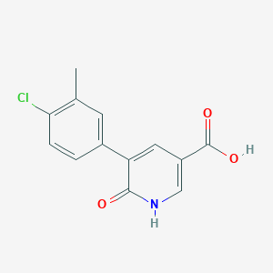molecular formula C13H10ClNO3 B1422147 5-(4-Chloro-3-methylphenyl)-6-hydroxynicotinic acid CAS No. 1262006-39-2