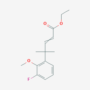 molecular formula C15H19FO3 B14221490 Ethyl 4-(3-fluoro-2-methoxyphenyl)-4-methylpent-2-enoate CAS No. 825654-70-4