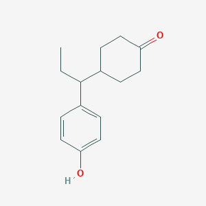 molecular formula C15H20O2 B14221493 Cyclohexanone, 4-[1-(4-hydroxyphenyl)propyl]- CAS No. 498555-67-2