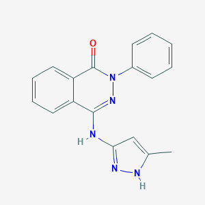 molecular formula C18H15N5O B142215 4-[(5-Methyl-1h-Pyrazol-3-Yl)amino]-2-Phenylphthalazin-1(2h)-One CAS No. 880487-62-7