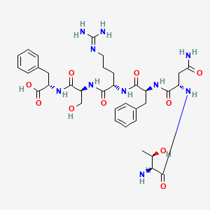 molecular formula C35H50N10O10 B14221520 L-Threonyl-L-asparaginyl-L-phenylalanyl-N~5~-(diaminomethylidene)-L-ornithyl-L-seryl-L-phenylalanine CAS No. 497944-08-8