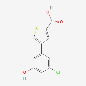 molecular formula C11H7ClO3S B1422157 5-(2-羧基噻吩-4-基)-3-氯苯酚 CAS No. 1262003-03-1