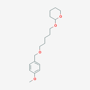 molecular formula C18H28O4 B14221578 2H-Pyran, tetrahydro-2-[[5-[(4-methoxyphenyl)methoxy]pentyl]oxy]- CAS No. 550347-17-6