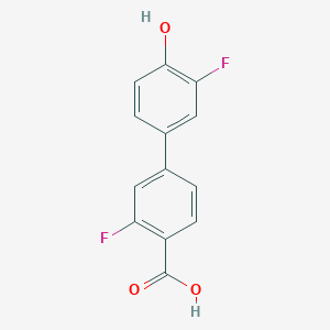 molecular formula C13H8F2O3 B1422159 4-(4-Carboxy-3-fluorophenyl)-2-fluorophenol CAS No. 1261981-84-3