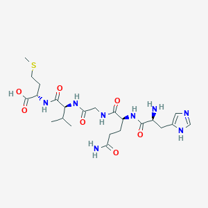 molecular formula C23H38N8O7S B14221603 L-Histidyl-L-glutaminylglycyl-L-valyl-L-methionine CAS No. 823233-00-7