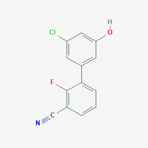 molecular formula C13H7ClFNO B1422166 3-Chloro-5-(3-cyano-2-fluorophenyl)phenol CAS No. 1261960-99-9