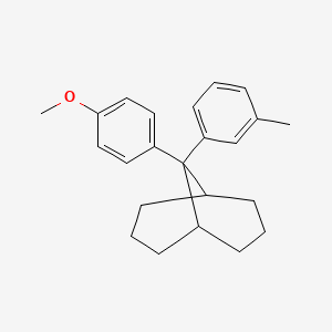 molecular formula C23H28O B14221662 Bicyclo[3.3.1]nonane, 9-(4-methoxyphenyl)-9-(3-methylphenyl)- CAS No. 502170-37-8