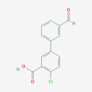 B1422169 2-Chloro-5-(3-formylphenyl)benzoic acid CAS No. 1261983-94-1
