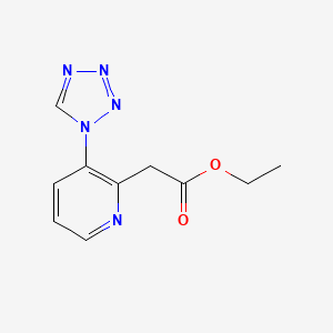 molecular formula C10H11N5O2 B14221692 Ethyl 2-(3-(1H-tetrazol-1-YL)pyridin-2-YL)acetate 