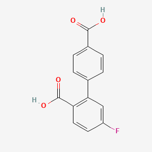 molecular formula C14H9FO4 B1422171 2-(4-Carboxyphenyl)-4-fluorobenzoic acid CAS No. 1261931-01-4