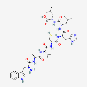 molecular formula C40H60N10O8S B14221729 L-Tryptophyl-L-alanyl-L-valyl-L-cysteinyl-L-histidyl-L-leucyl-L-leucine CAS No. 754240-79-4