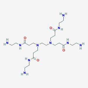 molecular formula C22H48N10O4 B142218 PAMAM dendrimer, ethylenediamine core, generation 0.0 solution CAS No. 155773-72-1