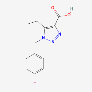 molecular formula C12H12FN3O2 B1422180 5-ethyl-1-[(4-fluorophenyl)methyl]-1H-1,2,3-triazole-4-carboxylic acid CAS No. 1266927-20-1