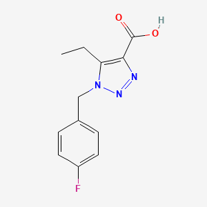 molecular formula C12H12FN3O2 B1422180 5-ethyl-1-(4-fluorobenzyl)-1H-1,2,3-triazole-4-carboxylic acid CAS No. 1266927-20-1