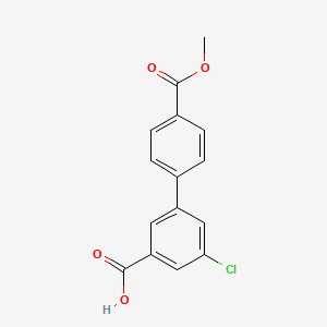 molecular formula C15H11ClO4 B1422183 5-Chloro-3-(4-methoxycarbonylphenyl)benzoic acid CAS No. 1262004-81-8