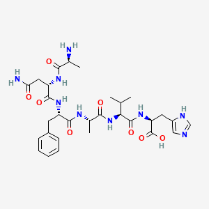 molecular formula C30H43N9O8 B14221845 L-Alanyl-L-asparaginyl-L-phenylalanyl-L-alanyl-L-valyl-L-histidine CAS No. 821776-11-8